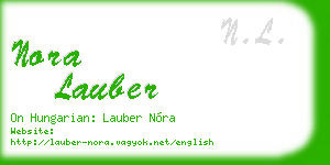 nora lauber business card